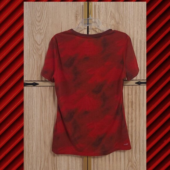 NC State Adidas Climalite V-Neck Tee – Size L | Red Tie-Dye Wolfpack Shirt - Picture 3 of 8